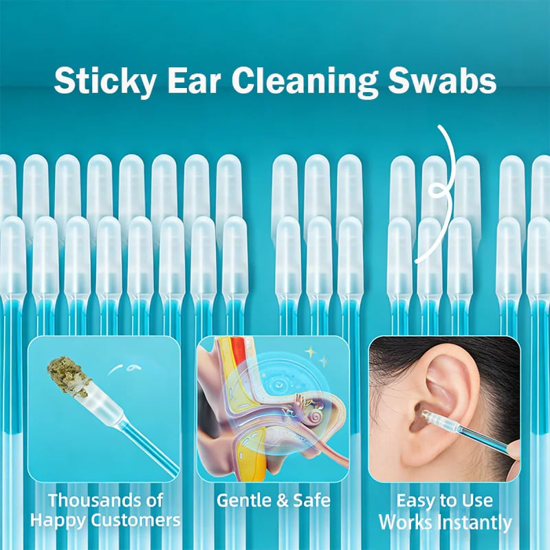 Reusable Sticky Ear Cleaning Stick, Soft Adhesive Tip for Dry Earwax, Portable Ear Cleaner & Ear Hygiene Tool