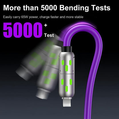PD Fast Charging, Data Sync, EXAVON USB-A, Type-C, Lightning,  Aluminum, Compatible,6.6FT 4-in-1 USB-C Cable