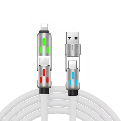 PD Fast Charging, Data Sync, EXAVON USB-A, Type-C, Lightning,  Aluminum, Compatible,6.6FT 4-in-1 USB-C Cable